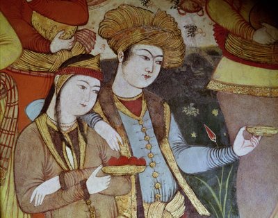 Nobles at the Court of Shah Abbas I (1588-1629) (detail) by Persian School